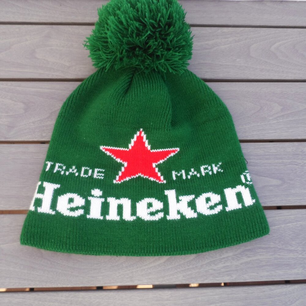 Adult Heineken Beanie / Toque with Pom Pom- NEW